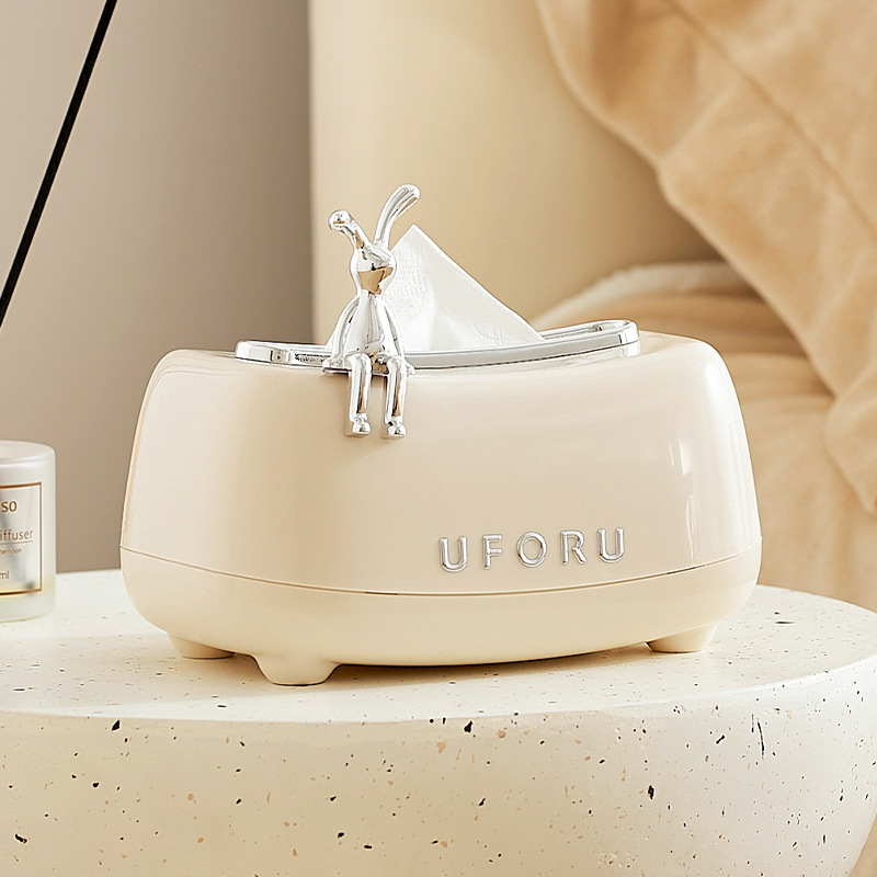 Home Bathroom Paper Towel Dispenser - Uforu Multifunctional Tissue Box Spring-Lift Dispenser
