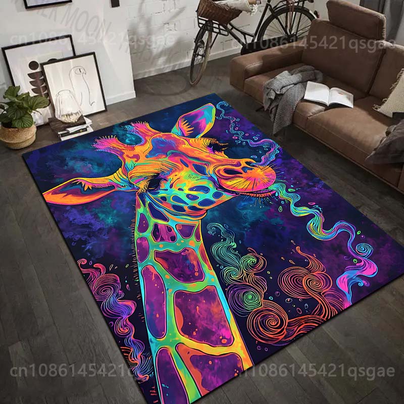 Home Bathroom Images - 1PC Colorful artistic giraffe image Print