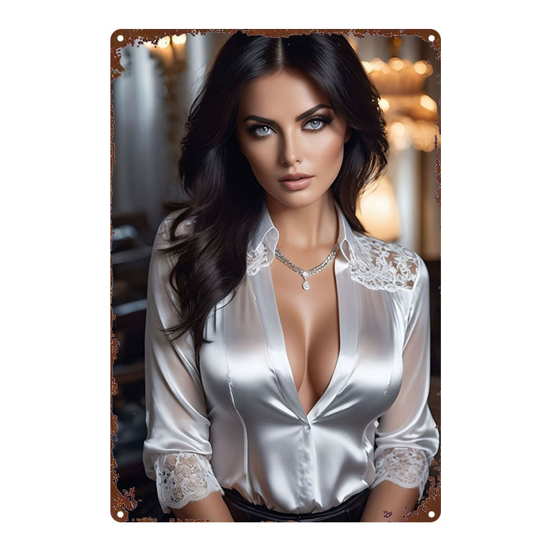 Home Bathroom Decor - 2D Metal Wall Art for Women