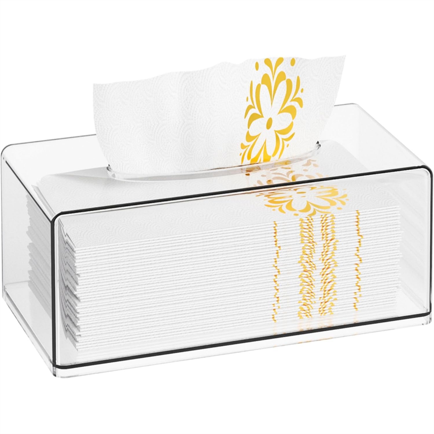 Home Bathroom Images - Acrylic Tissue Box Holder Rectangle Clear