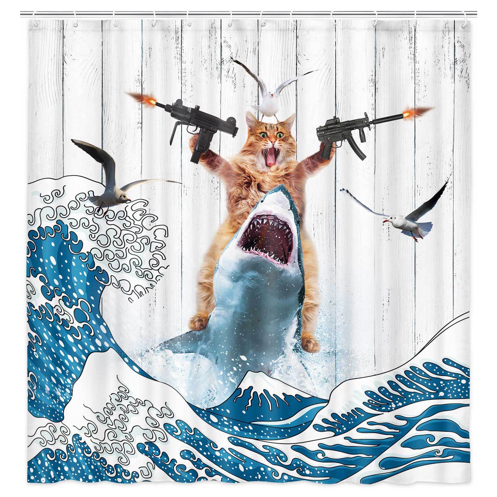 VIKAMA Shower Curtain Cat Funn - Home Bathroom Partition review and price