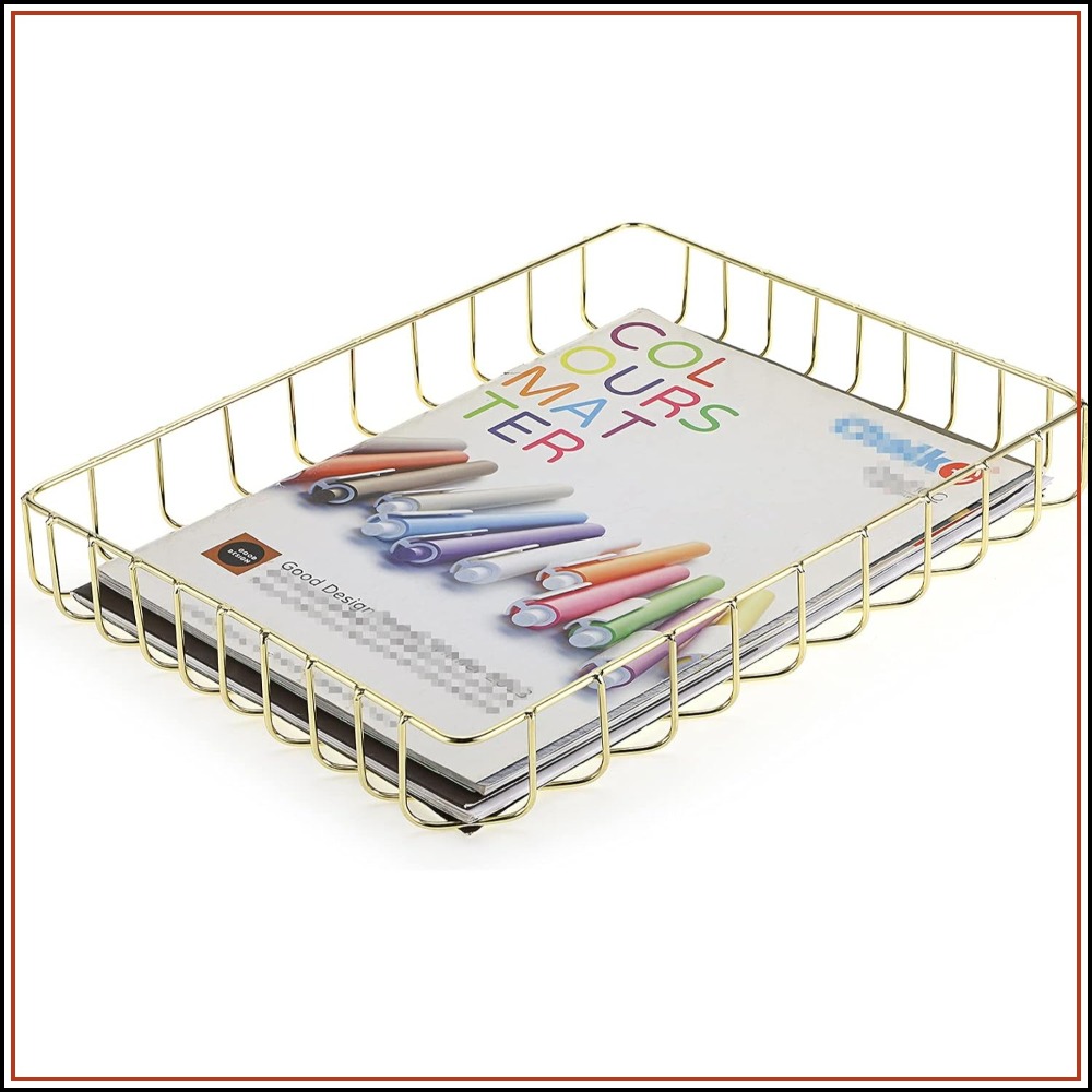 Elegant Gold Wire Desk Tray fo - Home Bathroom Images review and price