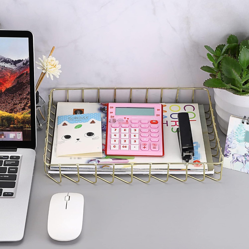 Elegant Gold Wire Desk Tray fo - Home Bathroom Images review and price