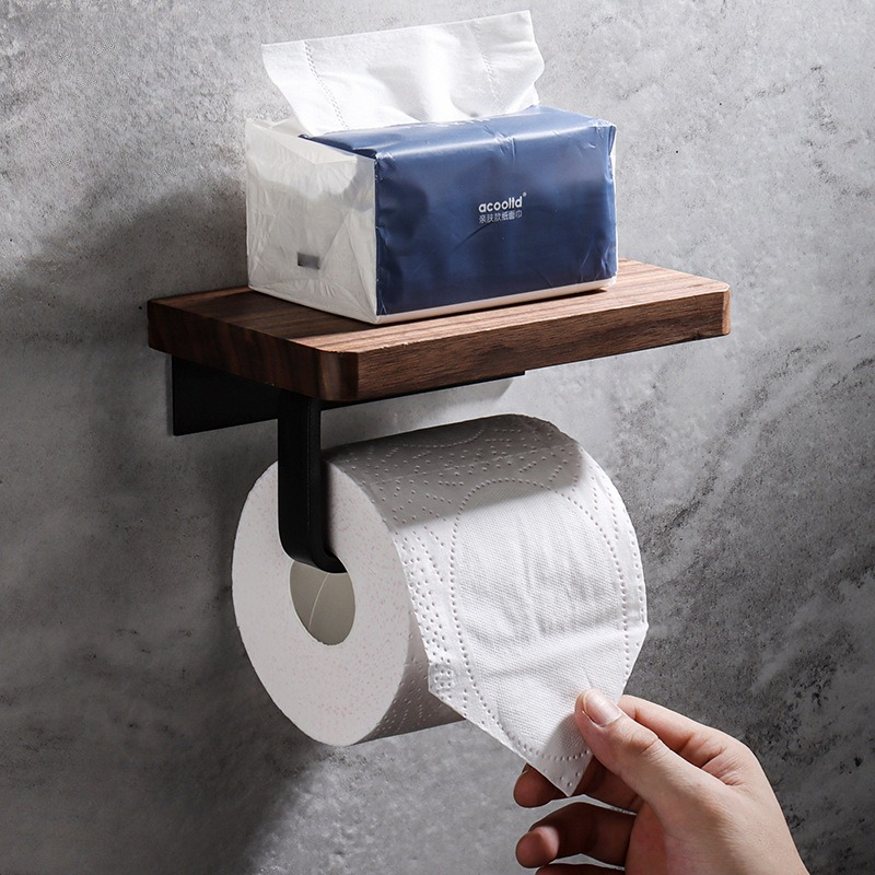 Solid Wood Tissue Holder No Dr - Home Bathroom Paper Towel Dispenser review and price