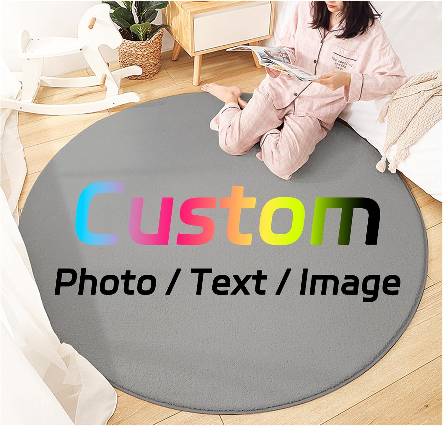 Custom Round Rug Personalized  - Home Bathroom Images review and price