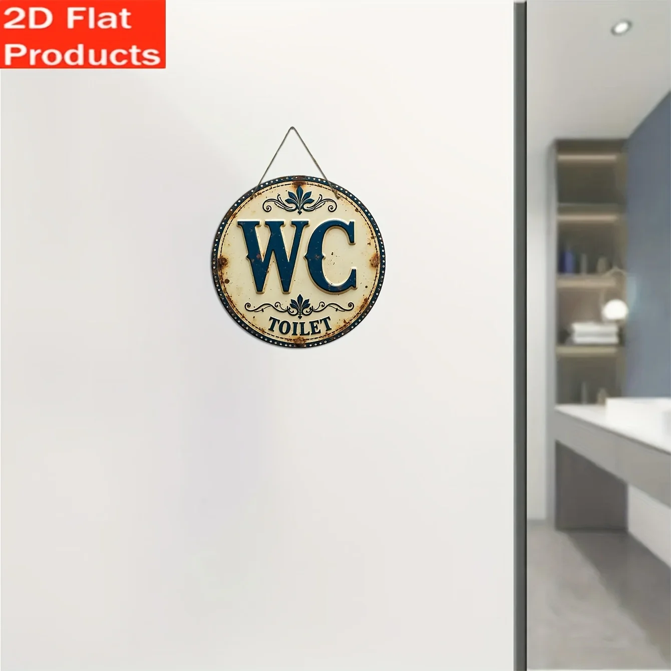 Retro wooden bathroom sign, su - Home Of The Year Bathroom review and price