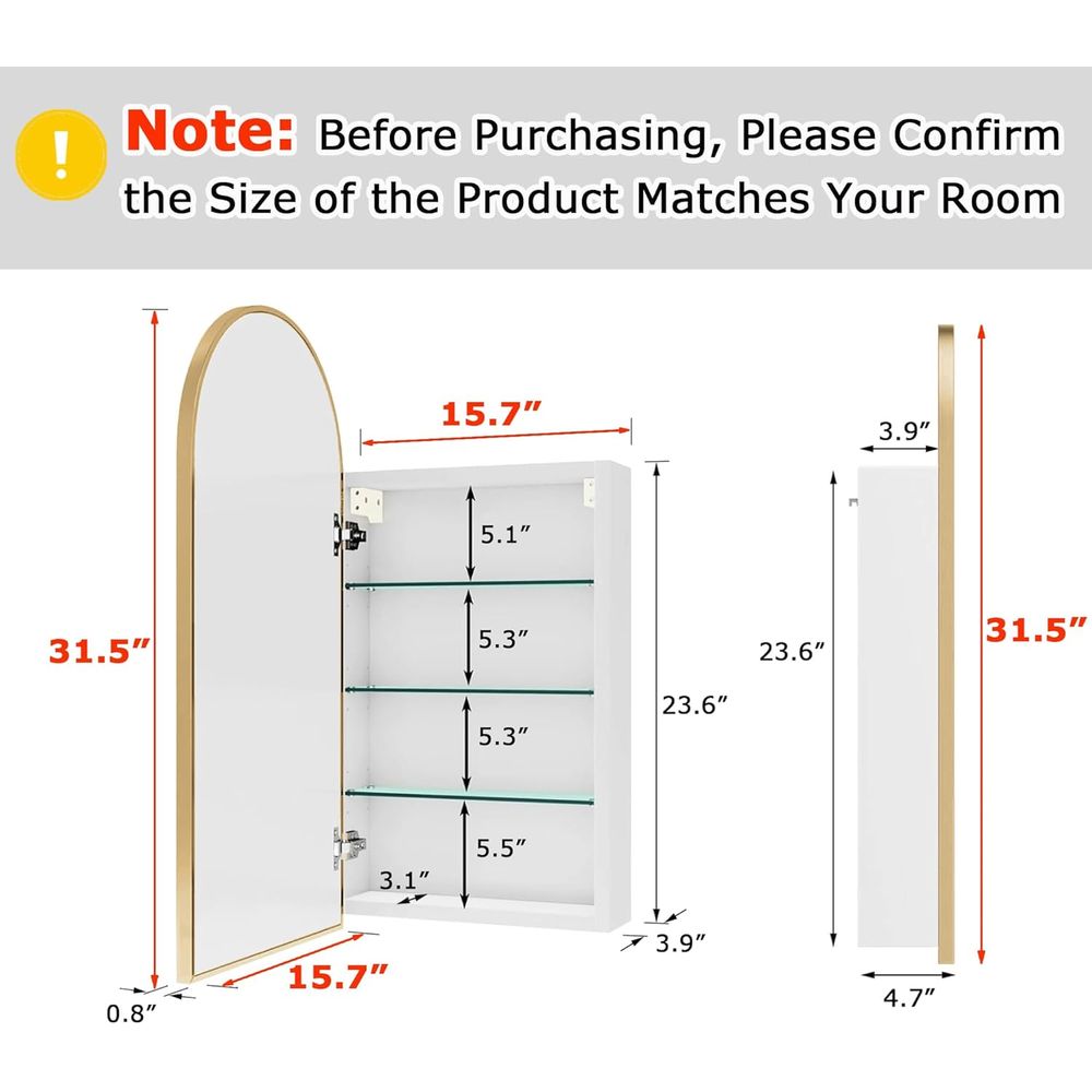Luxurious Arched Gold Bathroom - Home Bathroom Mirror review and price