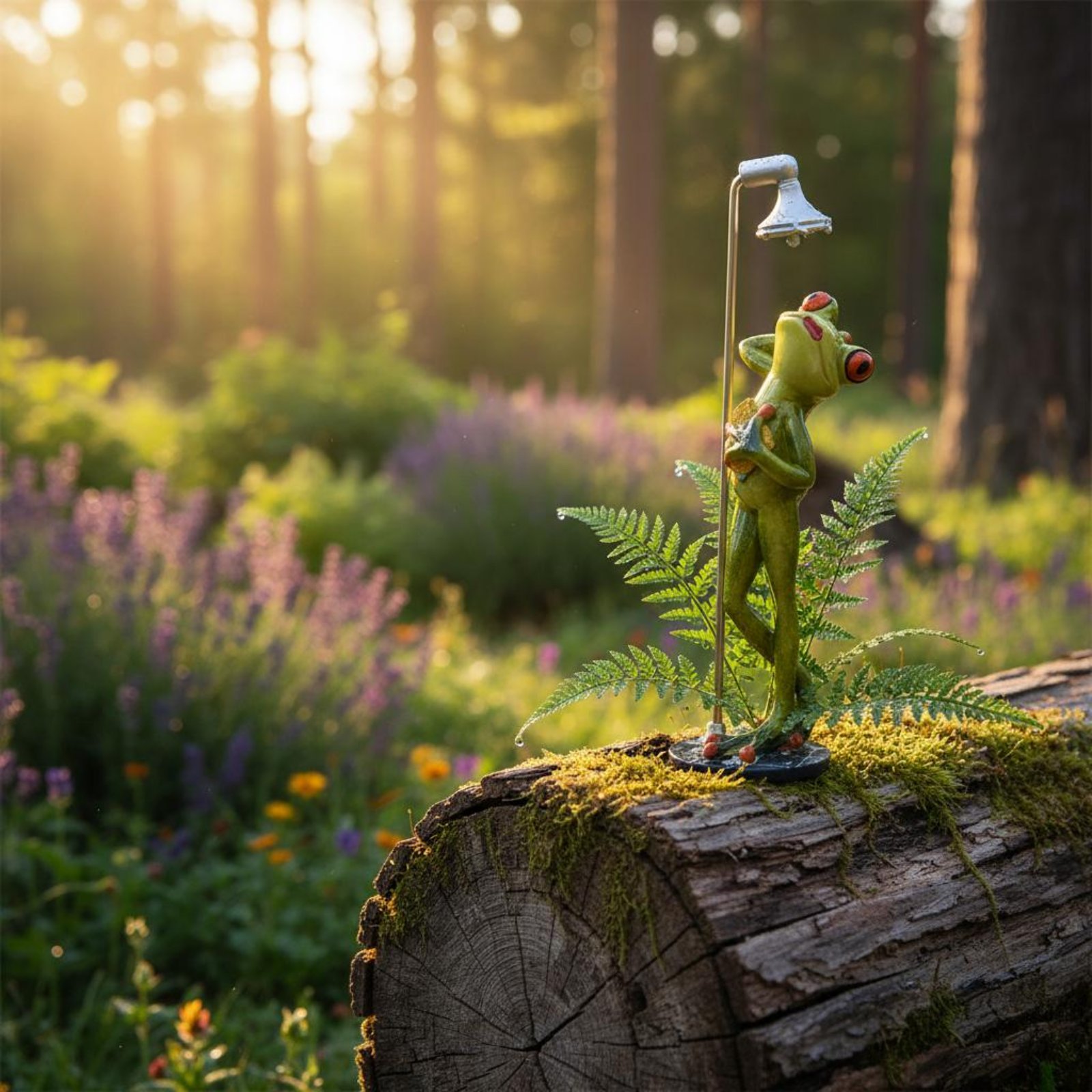 Showering Frog Figurine Great  - Home Bathroom Decor review and price