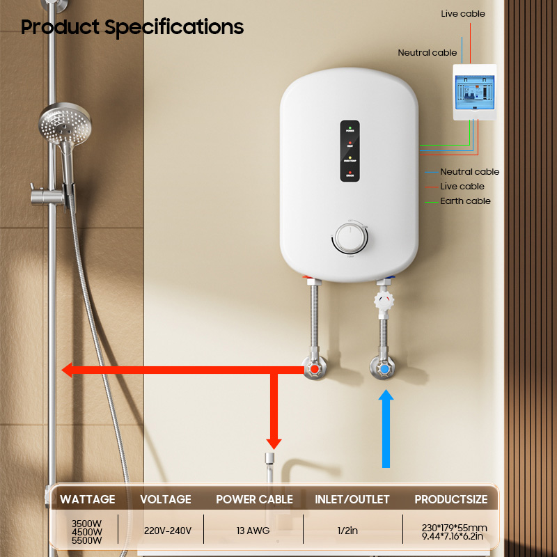 Home 220V 3500W/5500W Kitchen  - Home Bathroom Geyser review and price