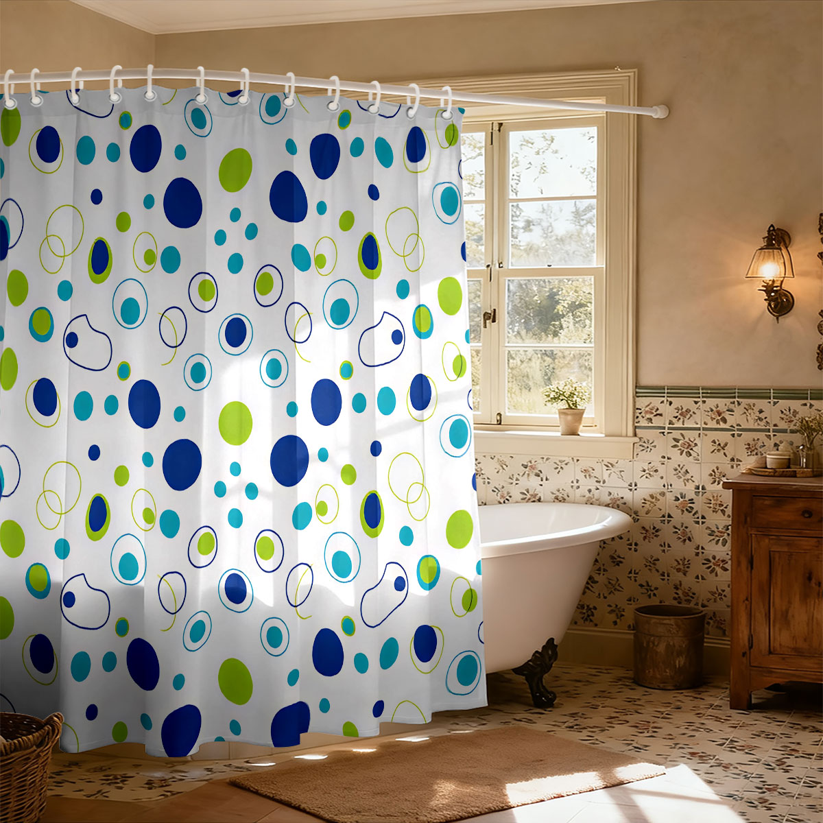 1pc Color Origin Printed Showe - Home Bathroom Partition review and price