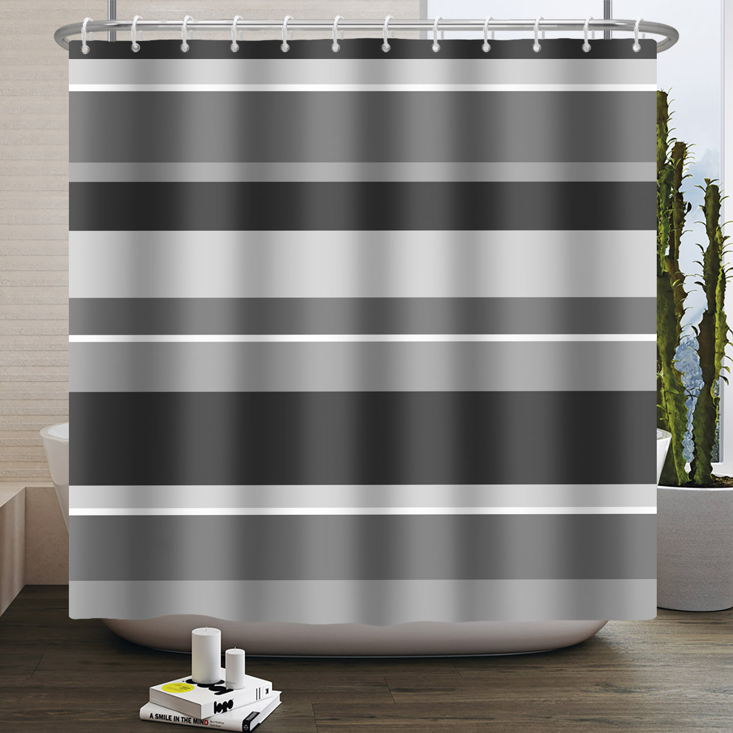 Simple Line Pattern Shower Cur - Home Bathroom Partition review and price