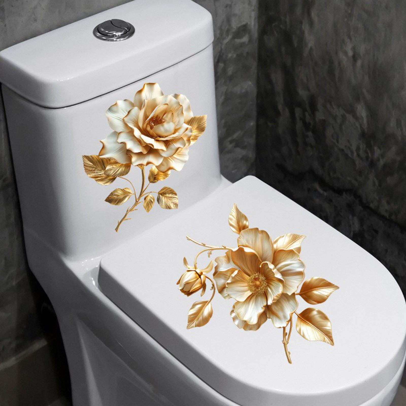 2pcs Floral Toilet Stickers To - Home Of The Year Bathroom review and price