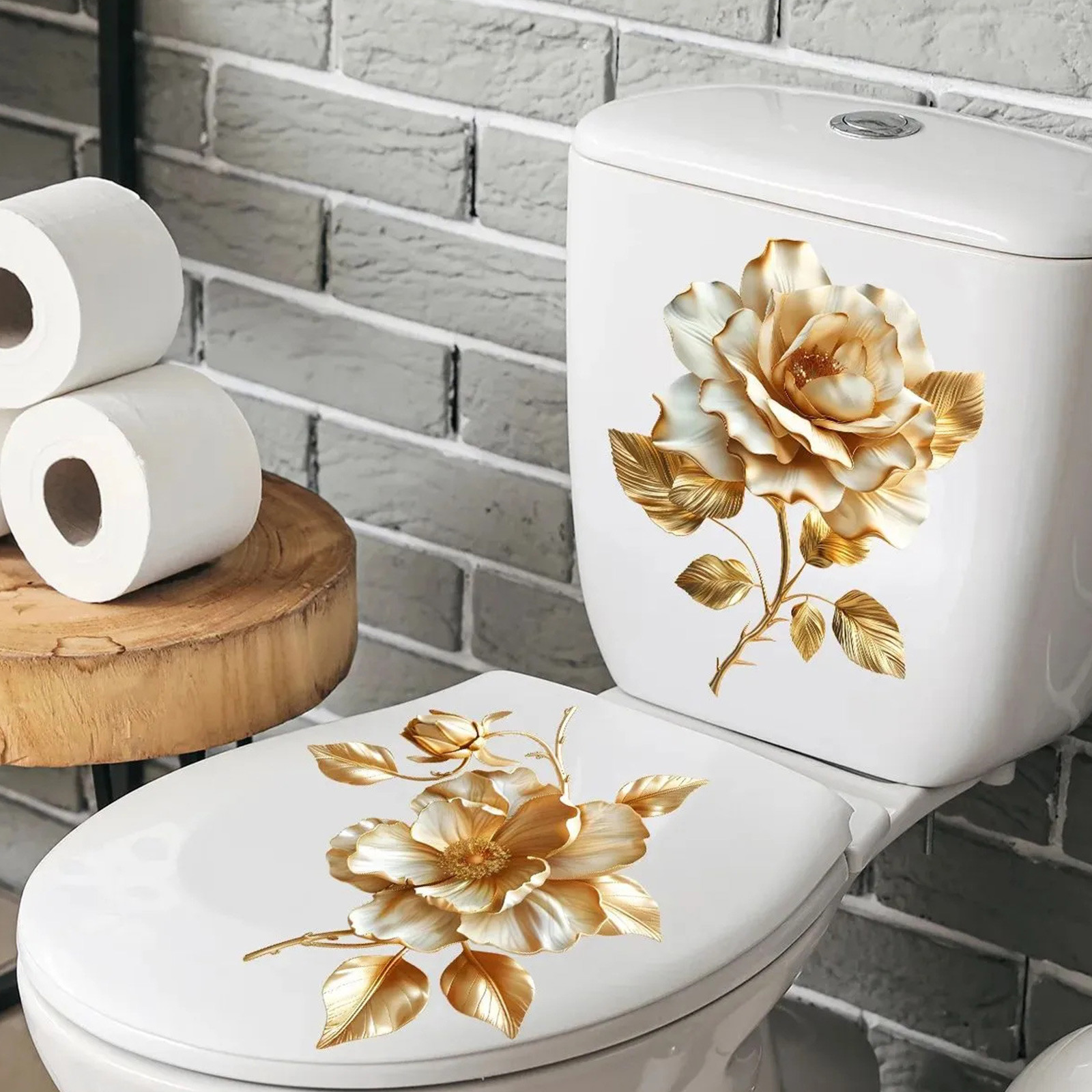 2pcs Floral Toilet Stickers To - Home Of The Year Bathroom review and price