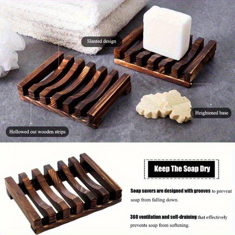 1Pc Natural Wood Soap Dish Hol - Home Bathroom Vent review and price