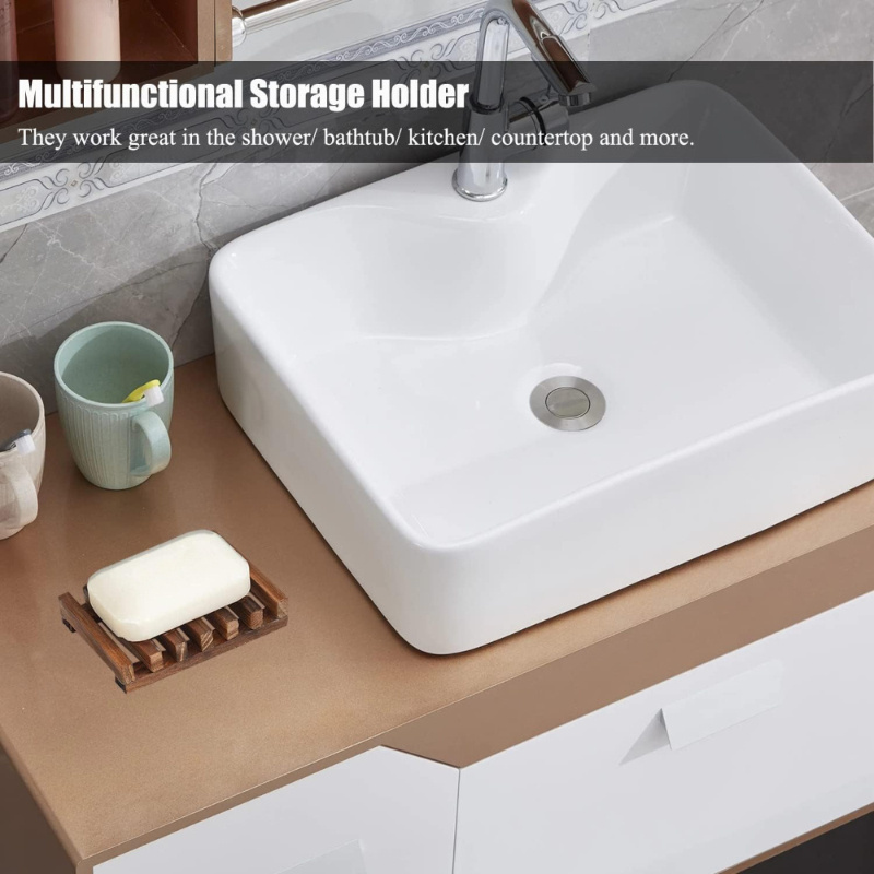 1Pc Natural Wood Soap Dish Hol - Home Bathroom Vent review and price